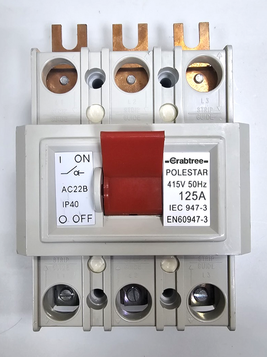 Crabtree Polestar 125A Main Switch Disconnector – 3 Phase, 415V 50Hz0