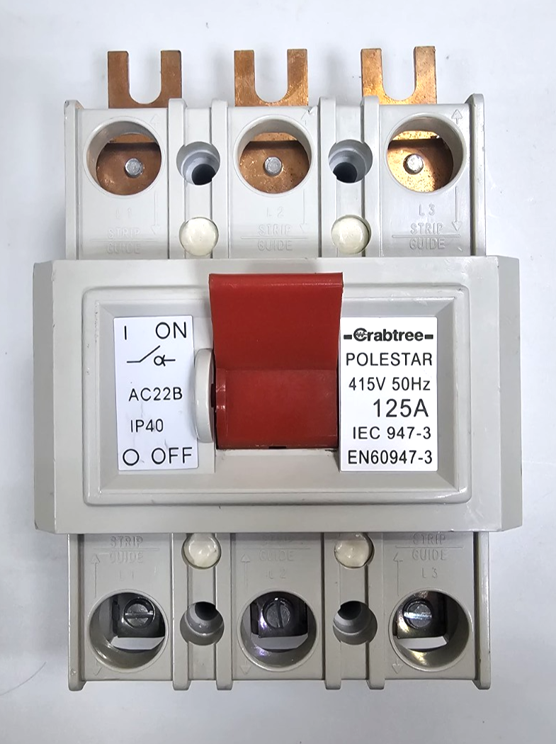 Crabtree Polestar 125A Main Switch Disconnector – 3 Phase, 415V 50Hz0