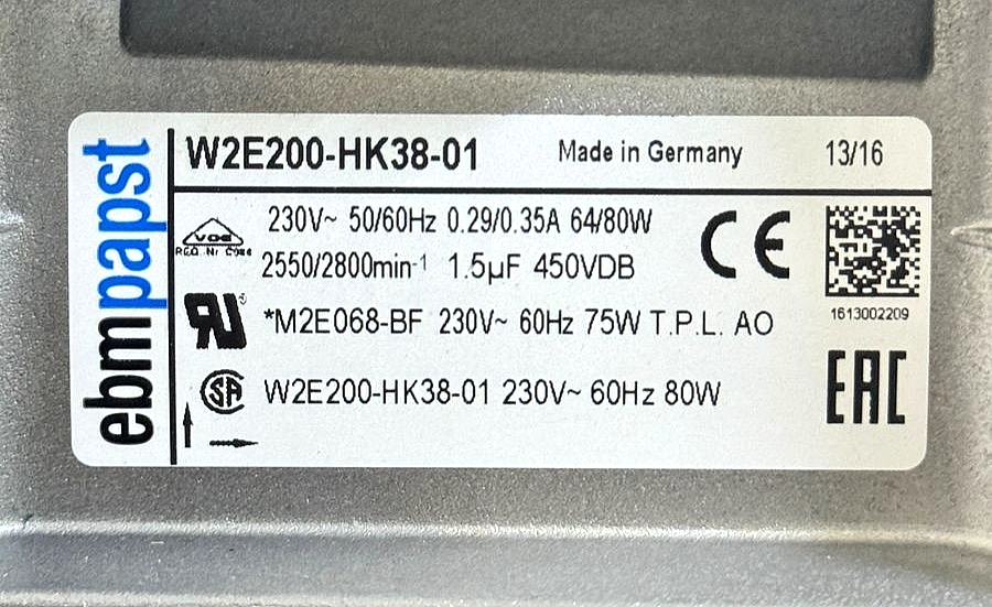 ebmpapst W2E200HK3801 Axial Cooling Fan | Made in Germany ( 1 pcs )3