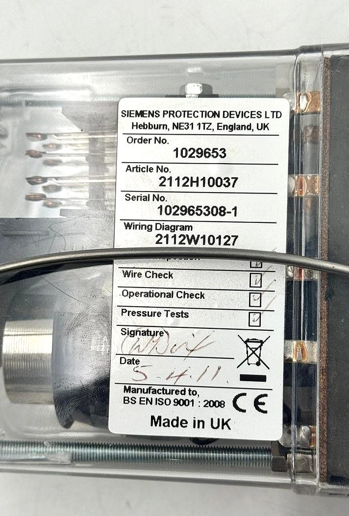 Siemens 2112H10037  Protection Relay Set – Made in UK2