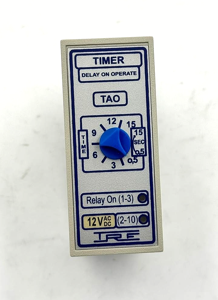 TAO Delay on Operate Timer Relay 12V AC/DC, Adjustable 0–15 Sec1