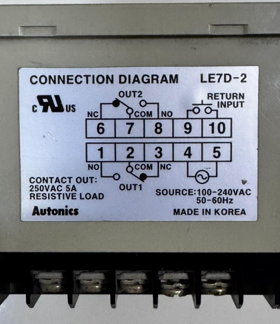 Autonics LE7D2 Digital Timer Relay – 100240VAC, 5A Resistive Load,korean made1
