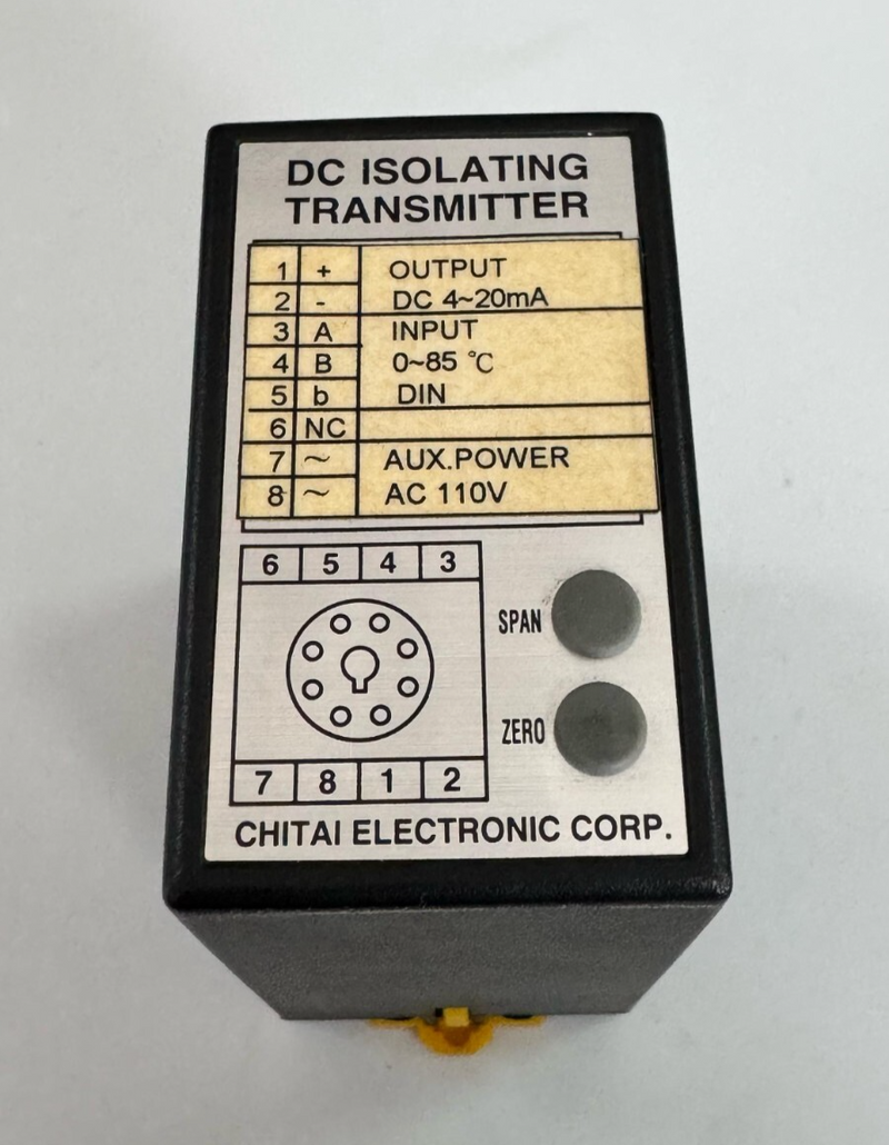 Chitai Electronic Corp. DC Isolating Transmitter – 420mA Output, 085°C Input0