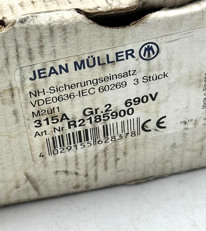 Jean Müller R2185900 NH Fuse Link – 315A, 690V AC ( Pack of 2 )10