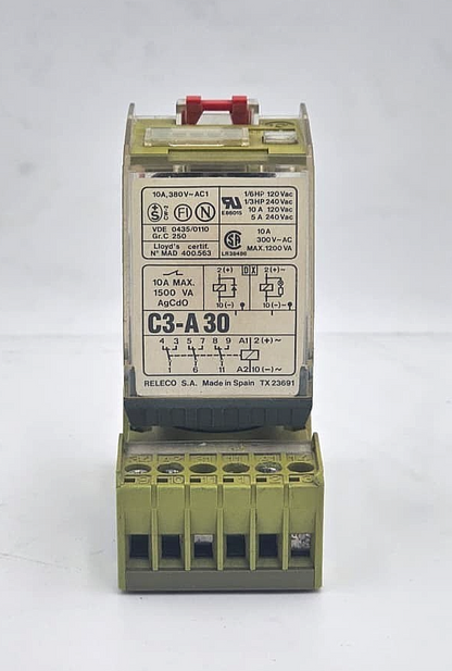 Releco C3A30 Industrial Power Relay with Socket | 11Pin PlugIn Relay1