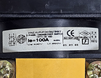 OPAS | YPT3 05 100 | Changeover Switch | 3Phase | 100 A2