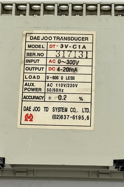 Daejoo DT-3V-C1A Voltage Transducer | AC 110/220V - saleem al tamimi electric equipment trading co llc-UAE