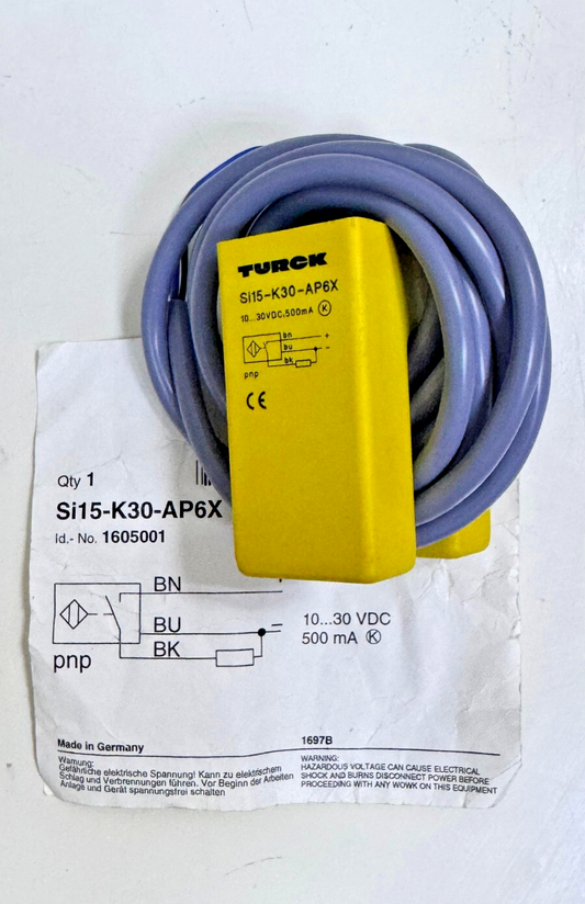 TURCK Si15K30AP6X Inductive Proximity Sensor – 10–30VDC, 500mA,0