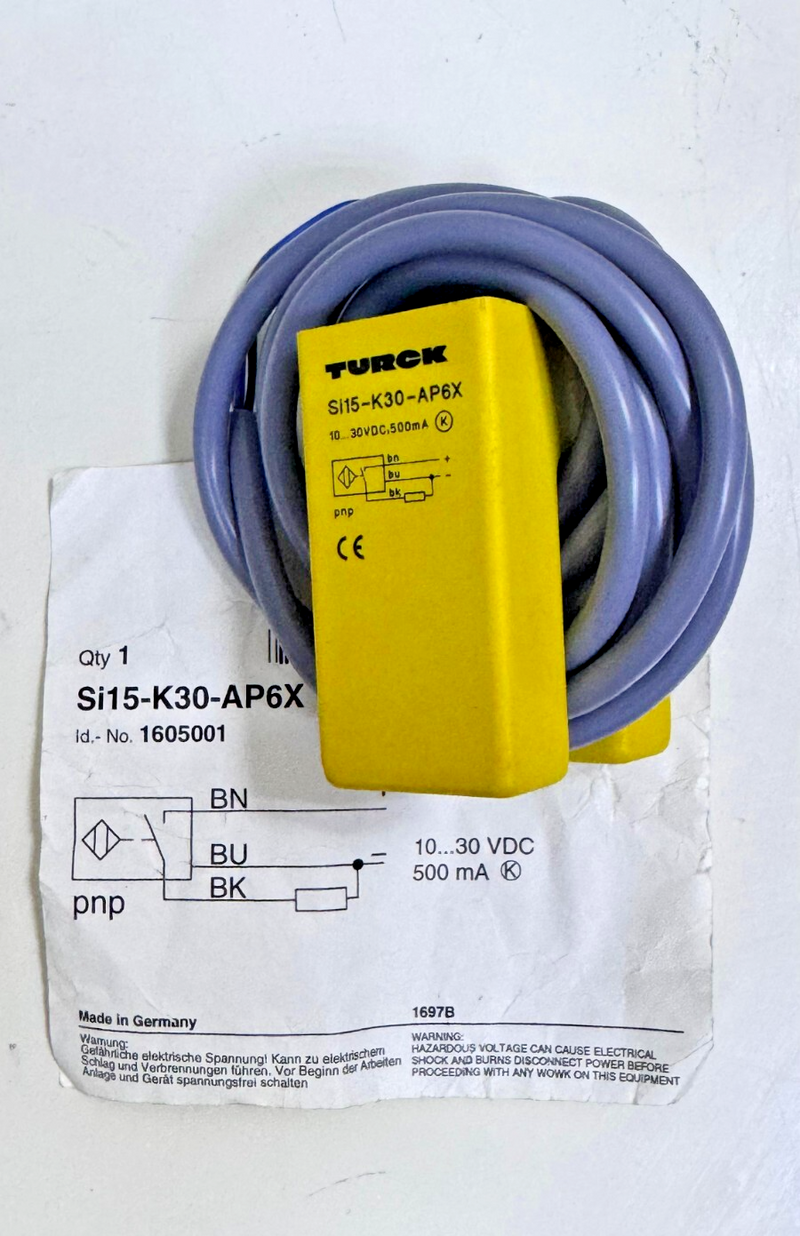 TURCK Si15K30AP6X Inductive Proximity Sensor – 10–30VDC, 500mA,0