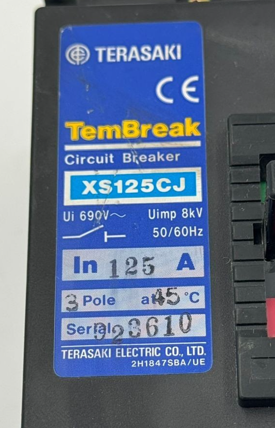 Terasaki TemBreak XS125CJ | 3Pole |  Circuit Breaker | 125A2