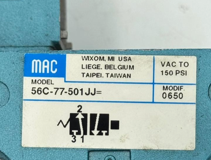 MAC | 56C77501JJ | Pneumatic Valve | 150 PSI | Made in USA2