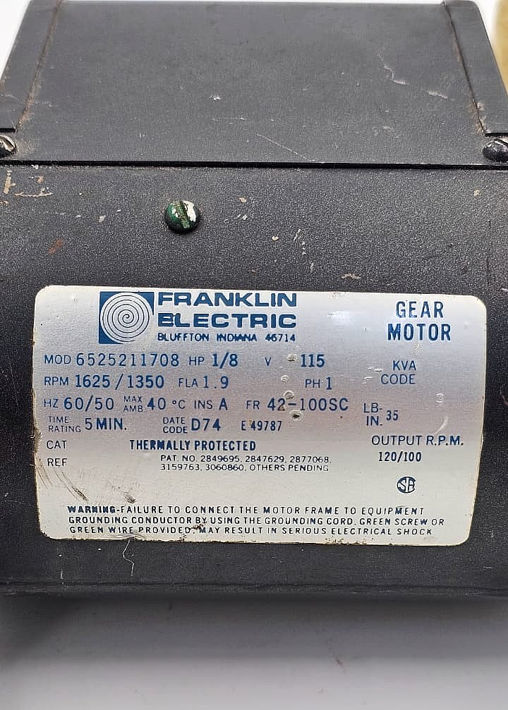 Franklin Electric | 6525211708 | Gear Motor2