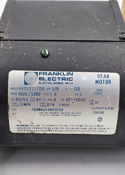 Franklin Electric | 6525211708 | Gear Motor2