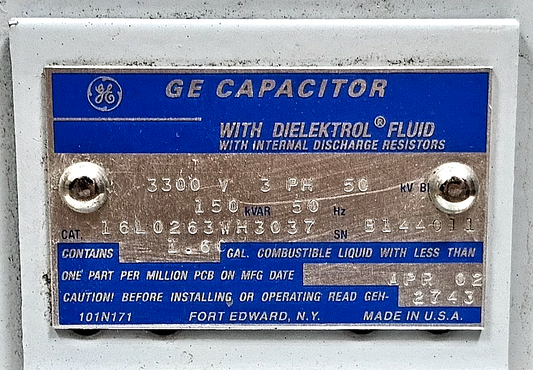 General Electronics | 16L0263WH3037 | High Voltage Capacitor 3300V | Made in USA1