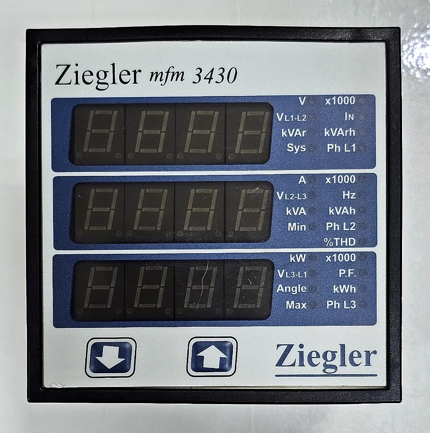 Ziegler MFM 3430 MultiFunction Meter | 3Ph 415V | 5A/1A | 100–250V AC/DC | New2