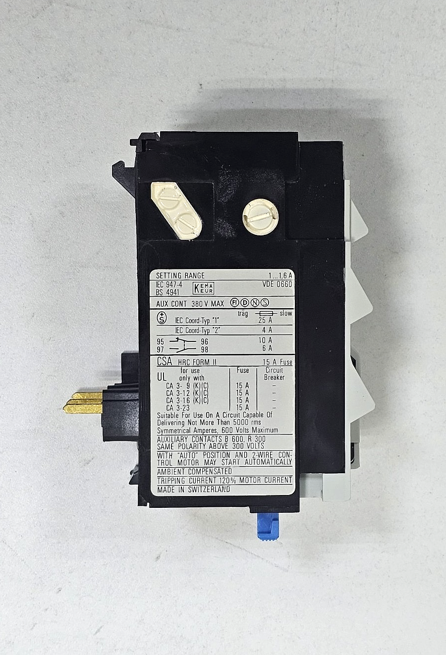 Sprecher+Schuh | CT312 | Thermal Overload Relay | 1.6 A660 V  (1 pieces)4