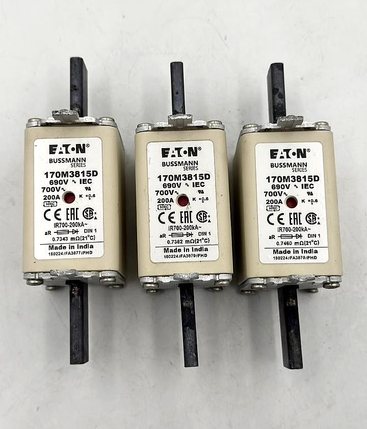 Eaton Bussmann 170M3815D  Square Body Fuse – 200A, | Made in India ( pack of 3)2