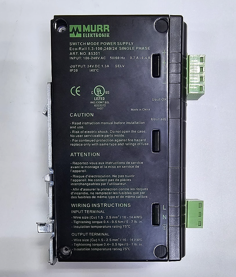 MurrElektronik 85301 EcoRail Power Supply | 24V DC 1.3A | Single Phase2