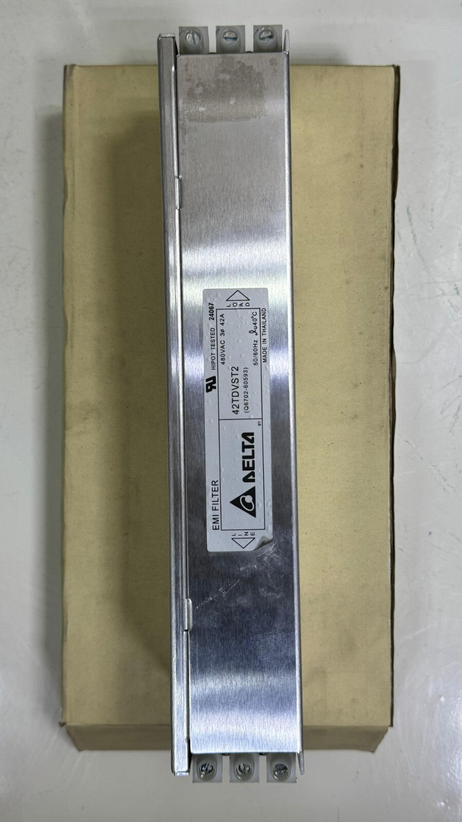 Delta 42TDVST2 EMI Filter – 480VAC| 42A|  50/60HzMade In Thailand0
