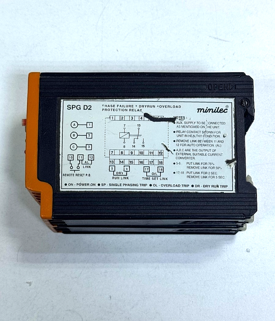 Minilec | SPG D2 | Phase Failure + Dry Run + Overload + Protection Relay2
