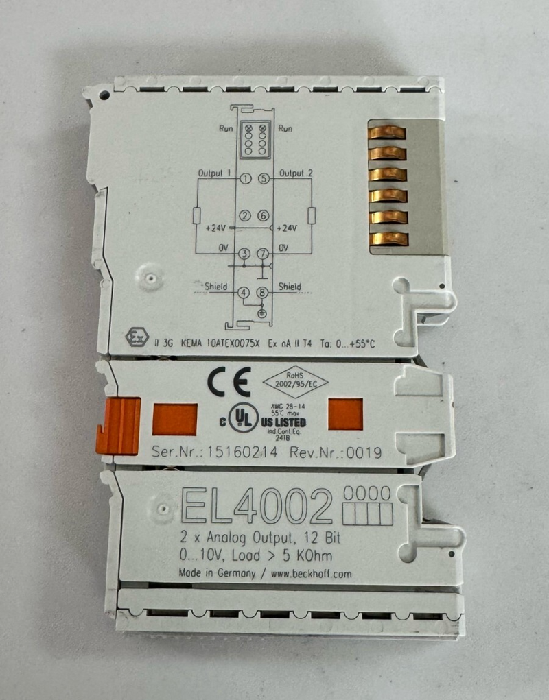 Beckhoff EL4002 | 2Channel Analog Output (12 Bit, 0...10V)0