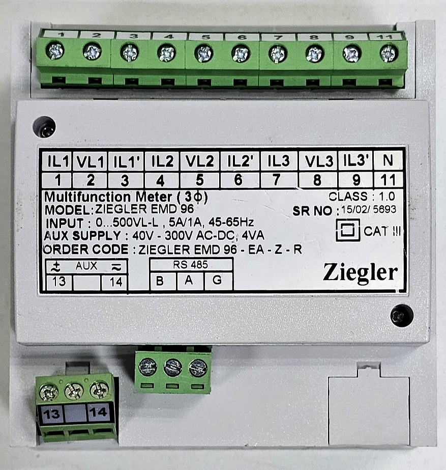 Ziegler | Ziegler EMD 96 | Multifunction Power Meter | Digital Panel Meter | 5A3