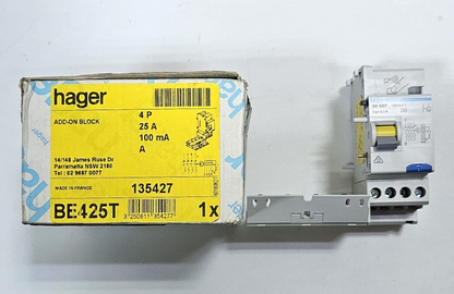 Hager BE425T Circuit Breaker – 100mA, 230/400V | 4Phase | Made in France2