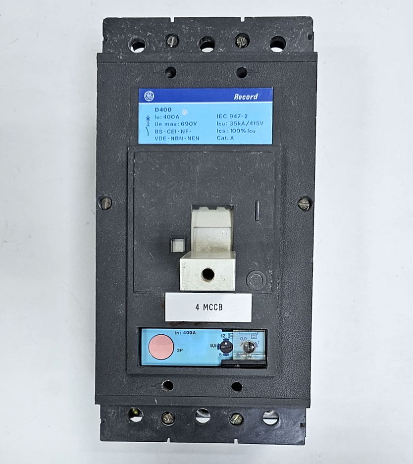 GE Record D400 MCCB – 400A, 690V, 35kA Icu, | 4Pole Circuit Breaker | Fast Ship0