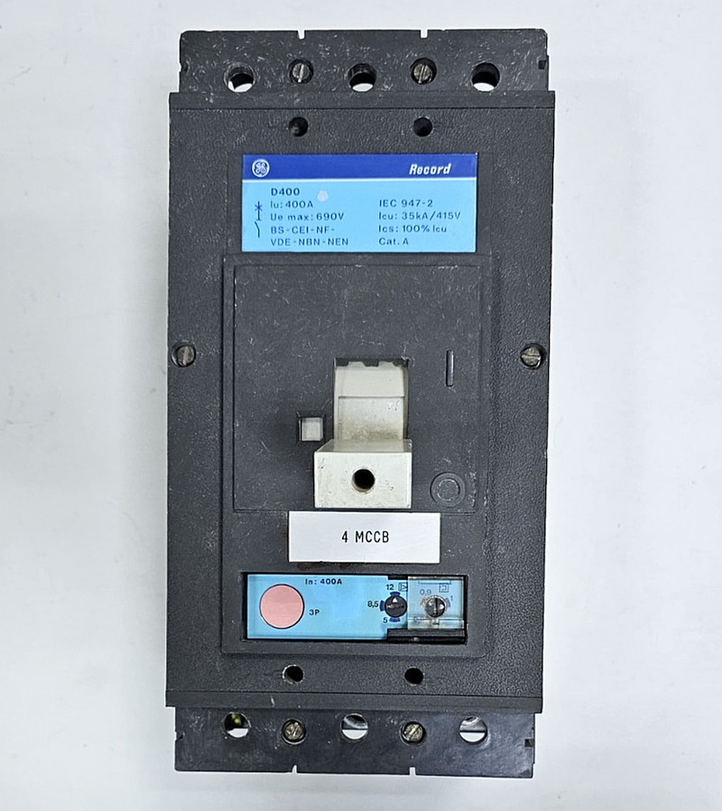 GE Record D400 MCCB – 400A, 690V, 35kA Icu, | 4Pole Circuit Breaker | Fast Ship0