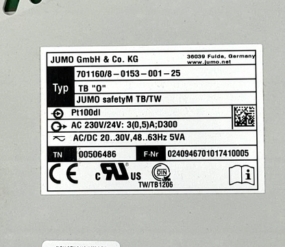 JUMO 701160/8015300125 Temperature Limiter & Monitor | Made in Germany5