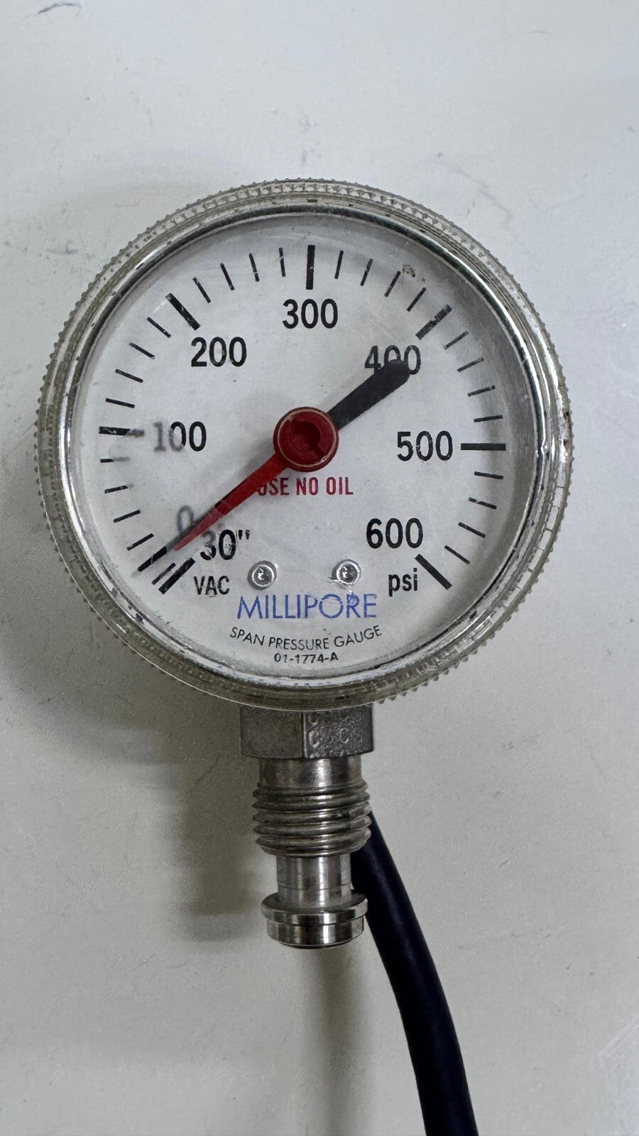 Millipore Span Pressure Gauge 011774A | 0600 PSIPressure Measurement0