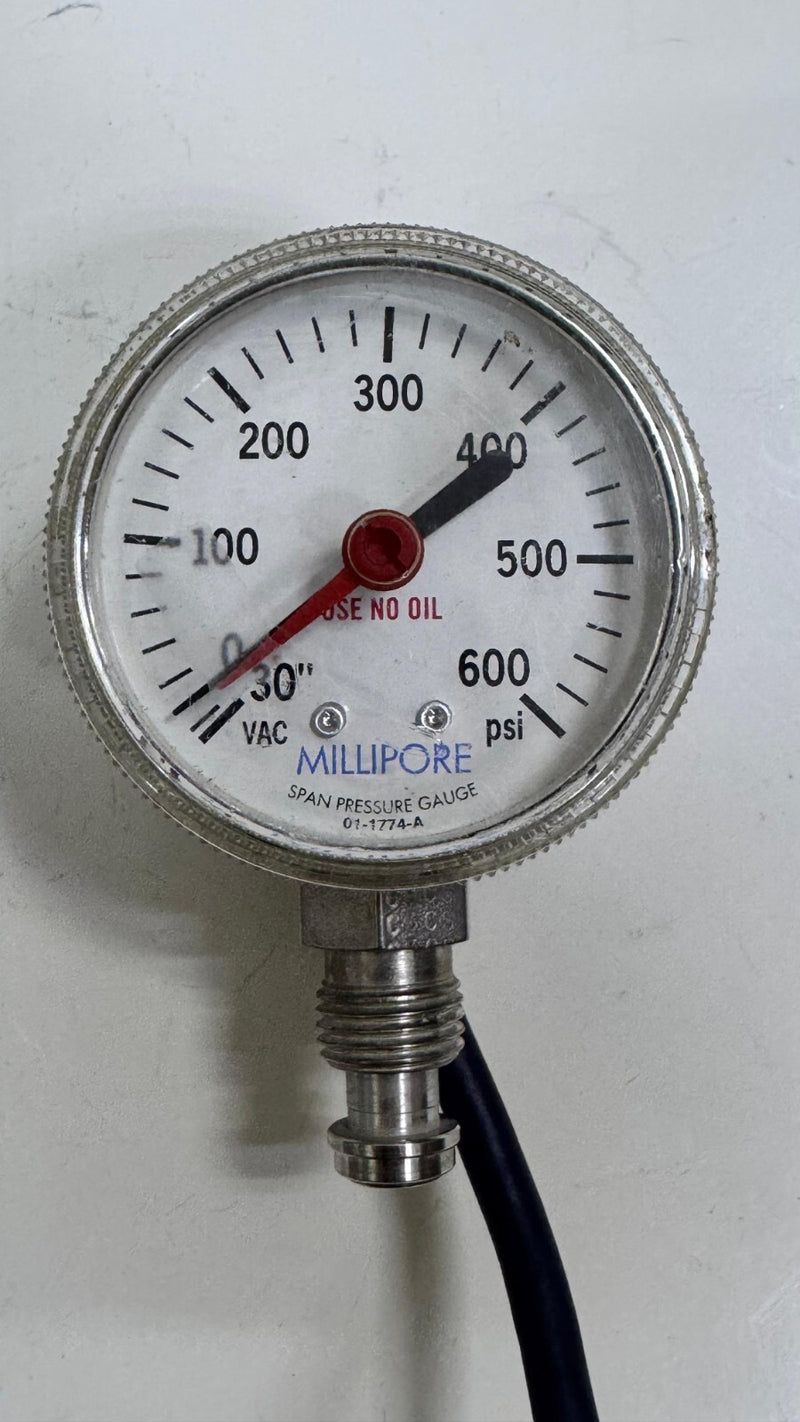 Millipore Span Pressure Gauge 011774A | 0600 PSIPressure Measurement0