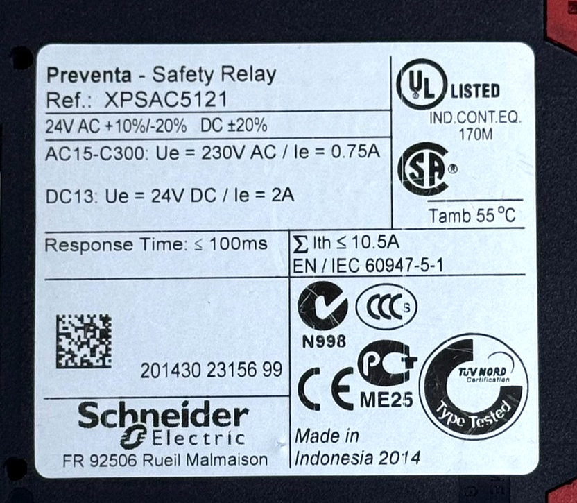 Schneider Electric| XPSAC5121 | Safety Relay3