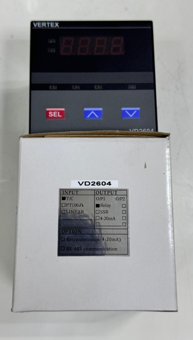 Vertex VD2604 Temperature Controller | Thermocouple Input | Relay Output0