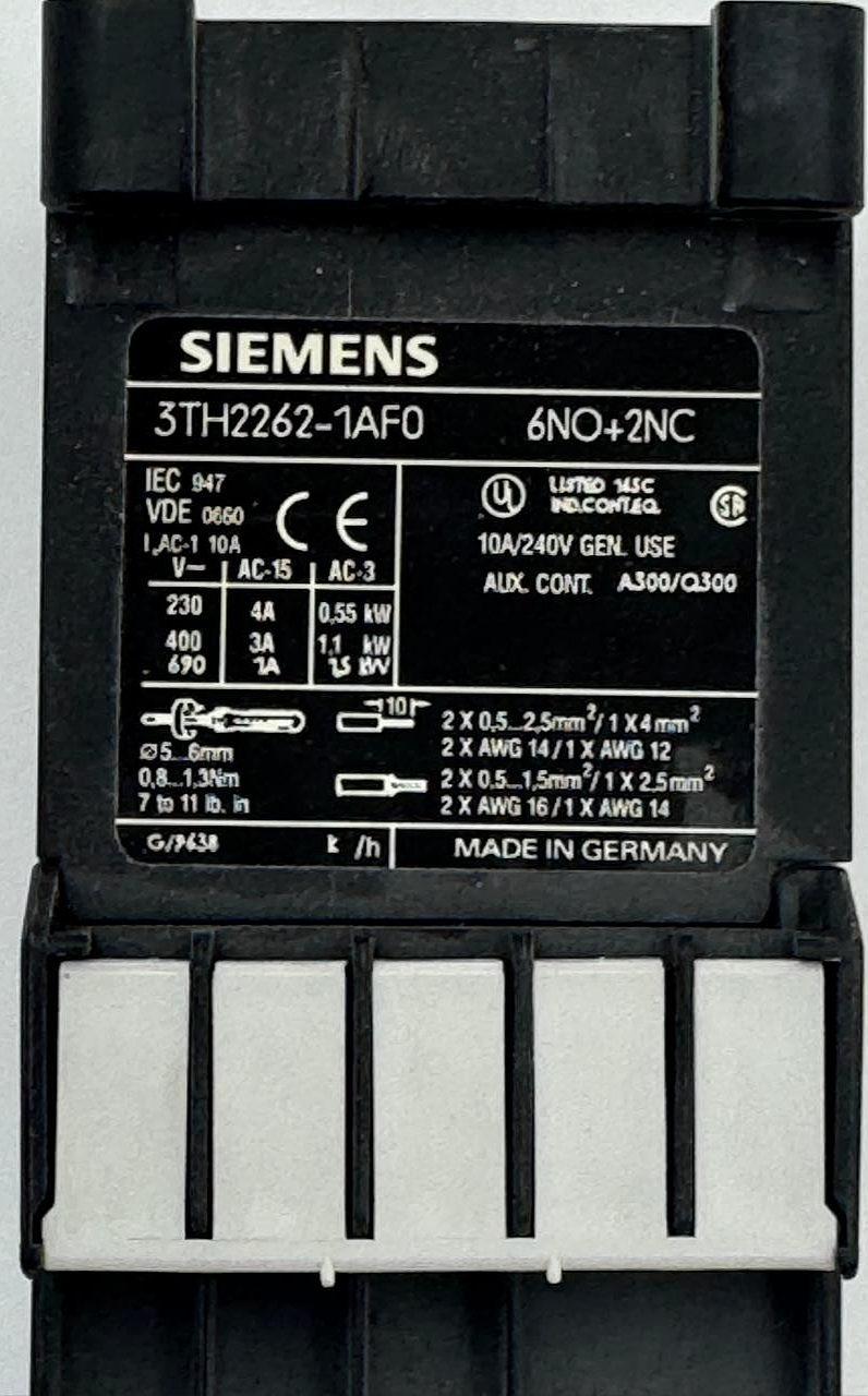 Siemens | 3TH22621AF0 | Auxiliary Contactor( 1 pcs )German Made4