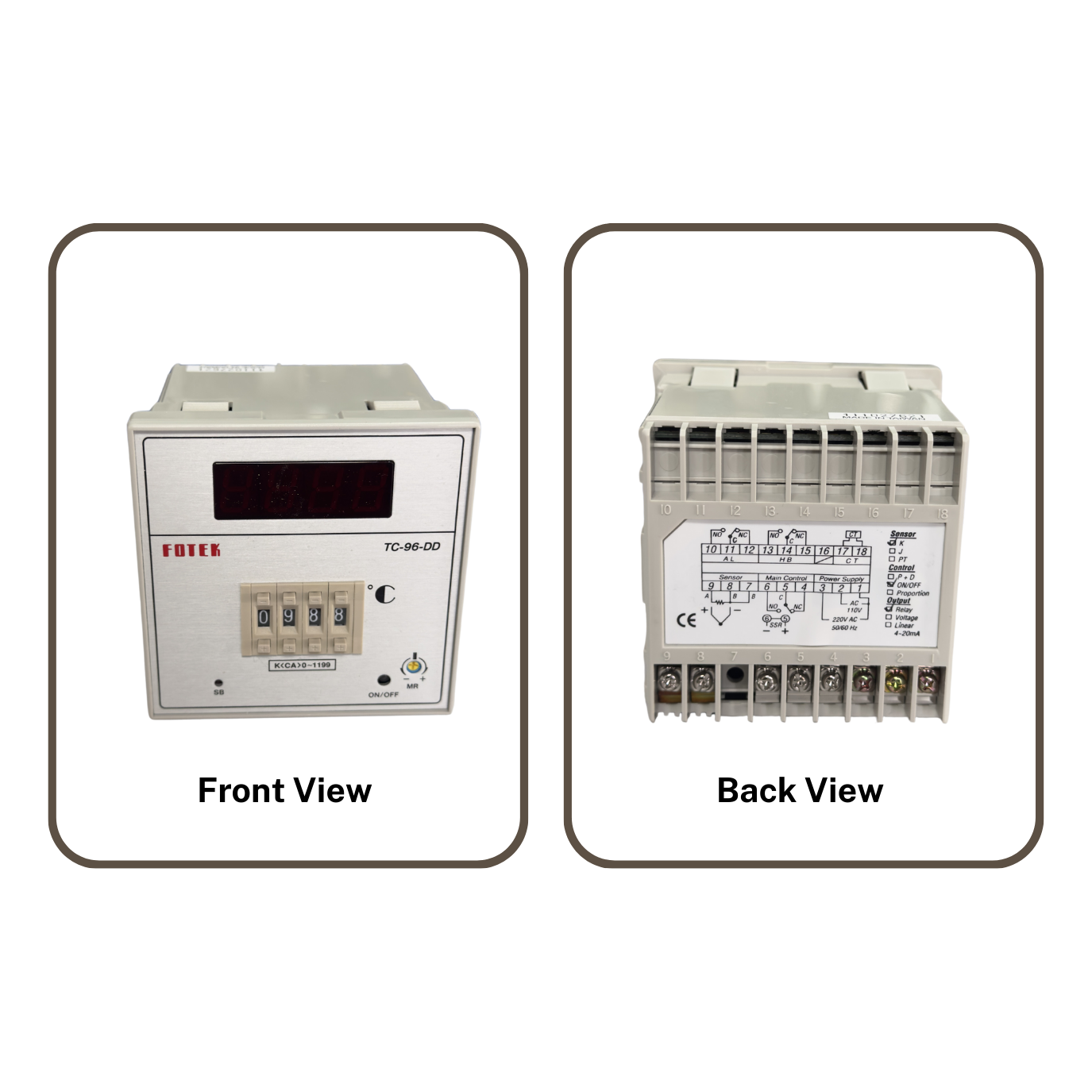 TC96DDR11S Temperature Controller | 110/220V AC | Relay/420mA/012V Output2