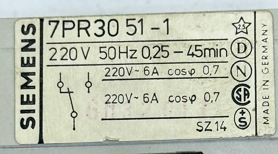 Siemens | 7PR30 511  | Time Relay | 220V | Made In Germany2