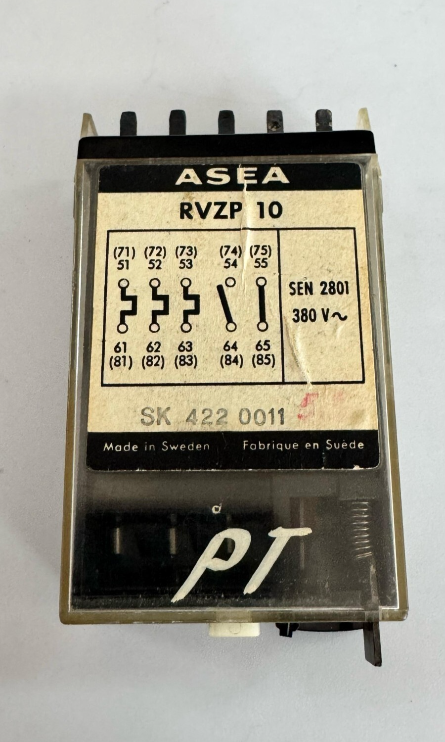 ASEA RVZP 10 SEN 2801 Relay Unit – 380V 5Pole, Industrial Electrical Component2