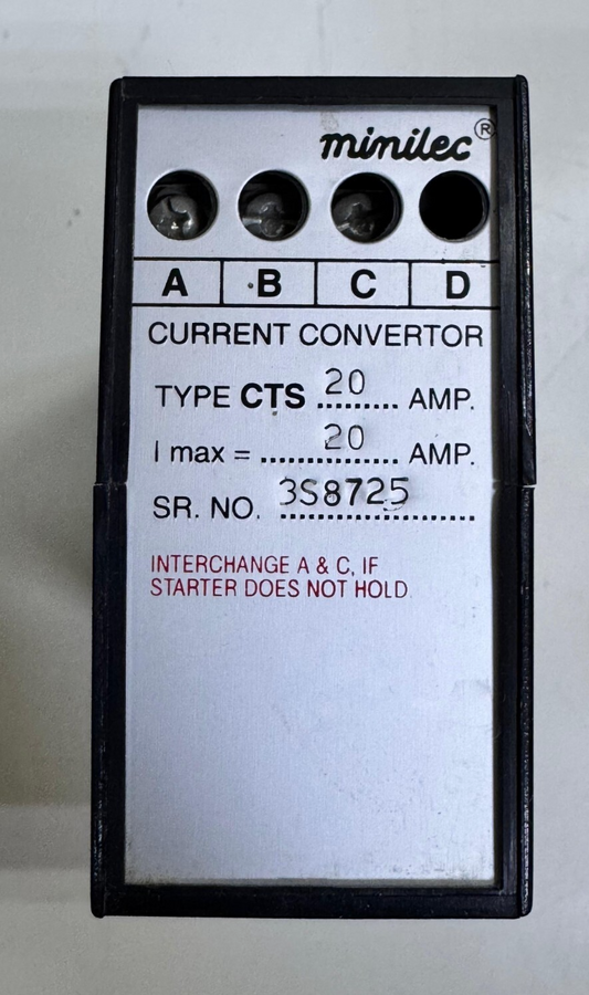 Minilec CTS.20 Current Converter | 20A Max | Industrial CT Sensor0