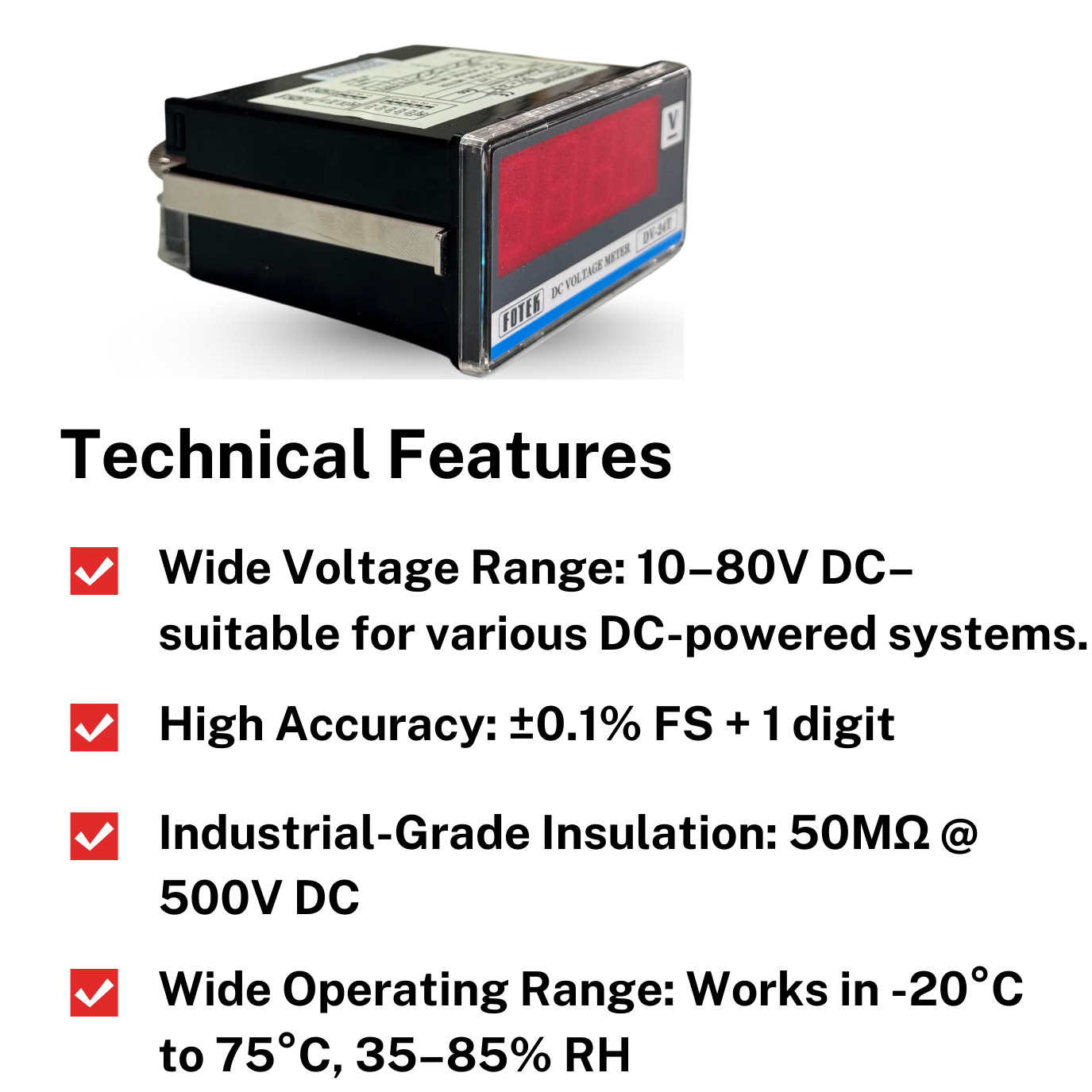 Fotek DV24T DC Voltage Meter – 1080V Range | ±0.1% High Accuracy | Industrial3