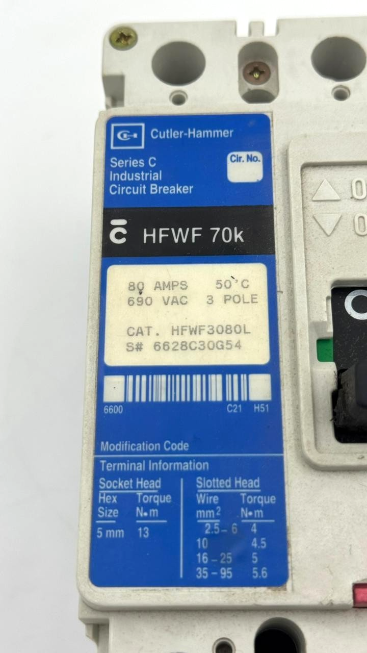 CutlerHammer | HFWF 70K | Circuit Breaker | 80 A | Made in USA3