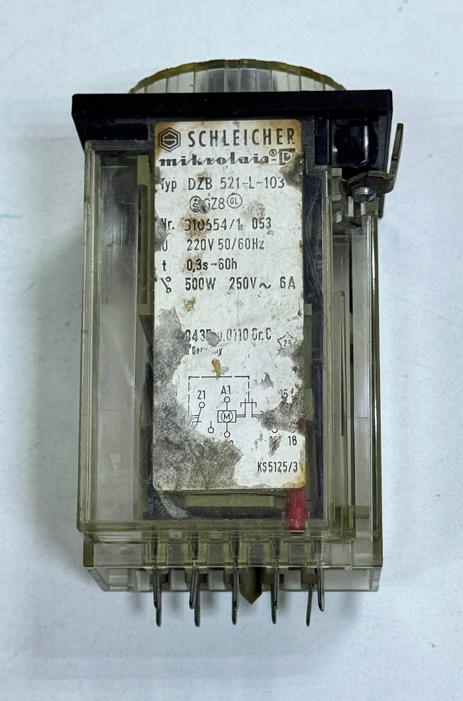 Schleicher Mikroais DZB 521L103 Electromechanical Timer Relay, 220V | German1
