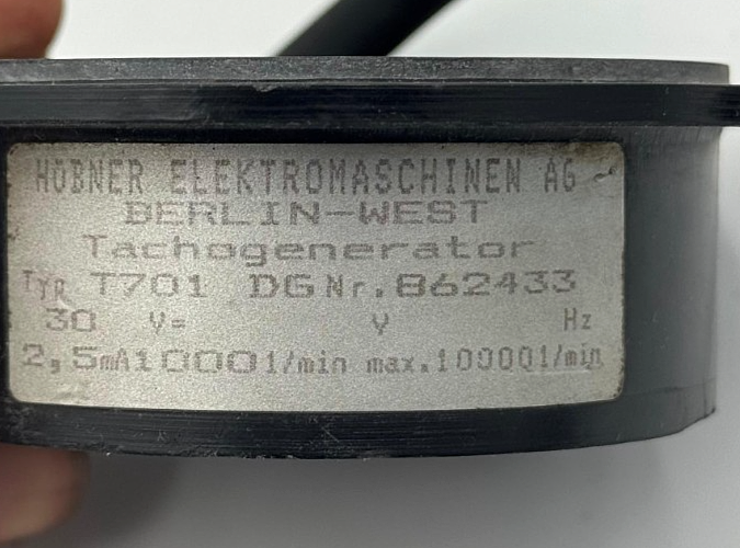 Hübner | Elektromaschinen AG Tachogenerator | T701 | Made in Germany1