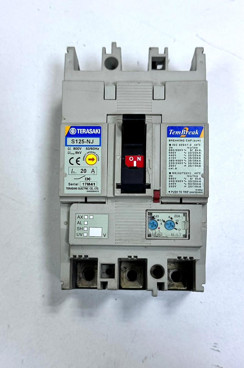 Terasaki | S125NJ | Circuit Breaker | 20A | Used | Free Shipping0