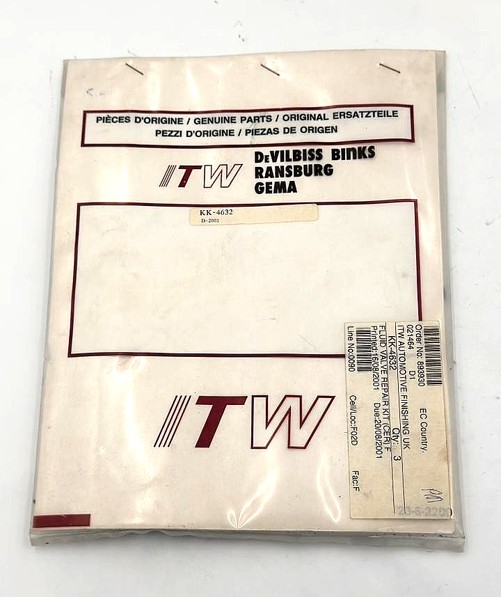 Devilbiss KK4632 Fluid Valve Repair Kit ( 1 pcs )0