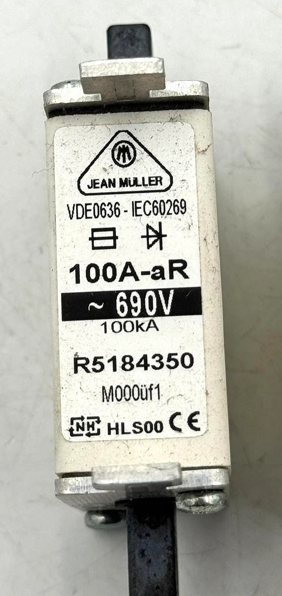 Jean Müller R5184350 NH Fuse Link 100A 690V | ( Pack of 3 pcs )3