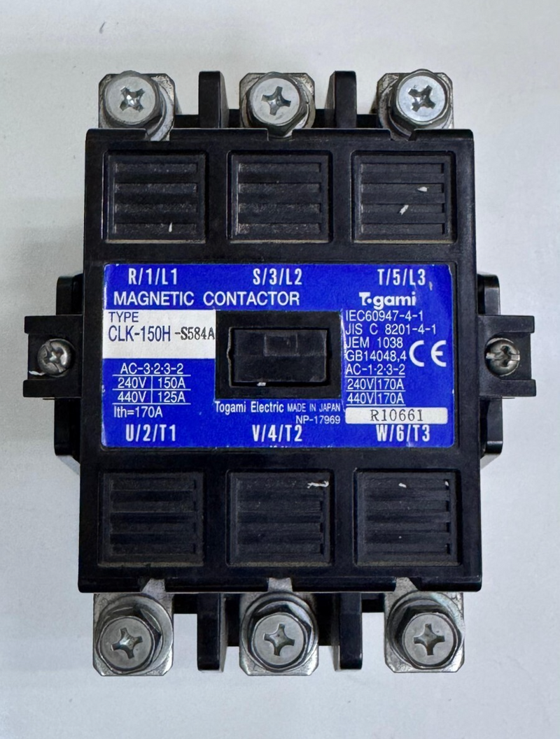 Togami CLK150HS584A Magnetic Contactor – 150A, 3Phase, 240V/440V, Japan Made0