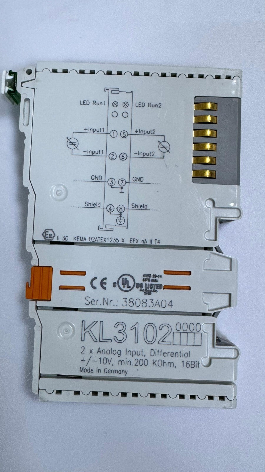 RS KL3102 Analog Input Module – 2Channel, Differential ±10V, 16Bit Resolution,0