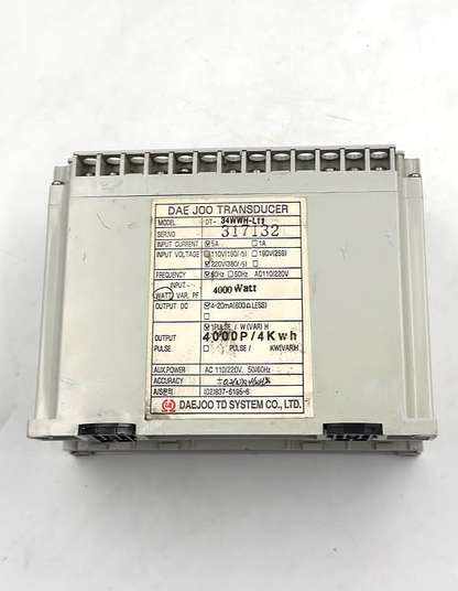 Daejoo DT-34WWH-L11 w&watt Hour Transducer | AC 110/220V - saleem al tamimi electric equipment trading co llc-UAE
