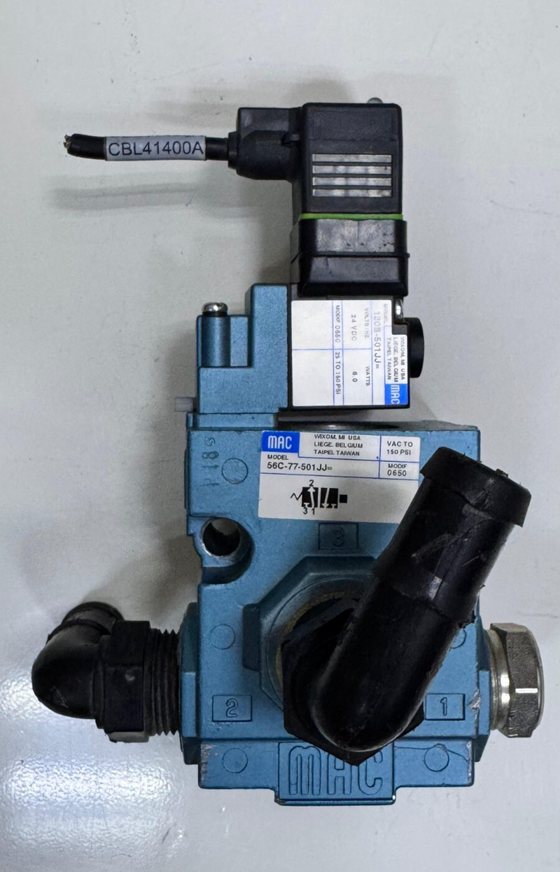 MAC Solenoid Valve – Model 501JJ – 24VDC/6.0W – 25 to 150 PSIMade In Taiwan0